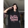 Plus Size European Style Mid-Length Black Oversized Tee for Women, Hip-Covering Loose Fit, Short Half-Sleeve, Summer 2025