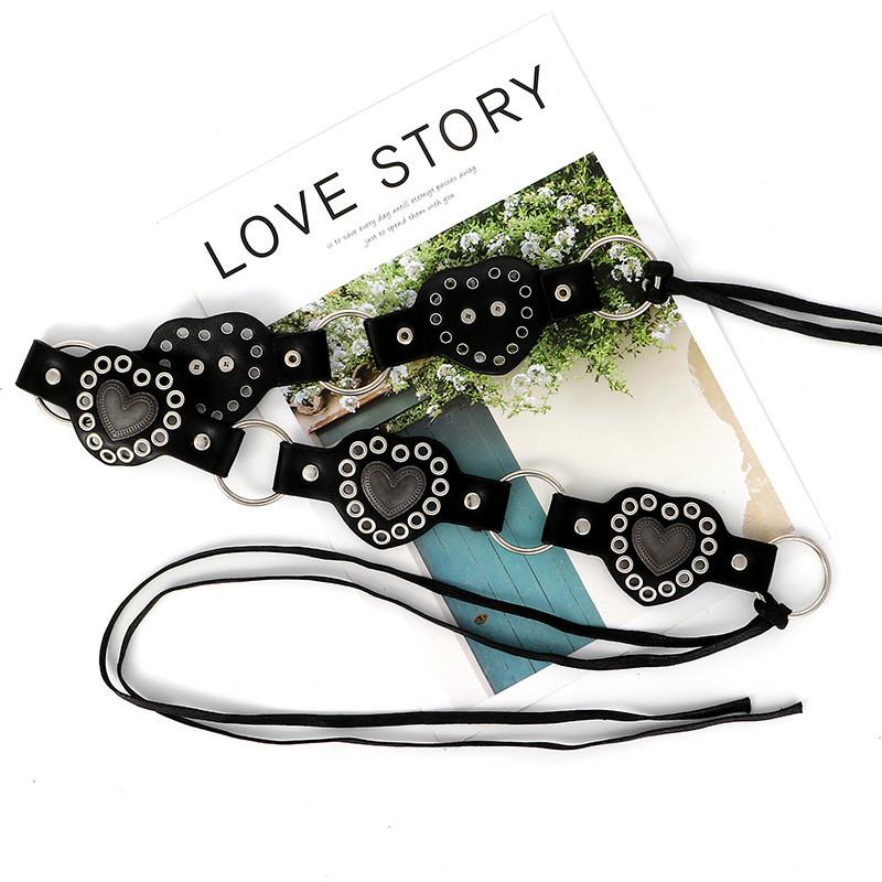Waist Belt Bohemian For Women With Heart Decor And Gold Buckle For Wear Casual