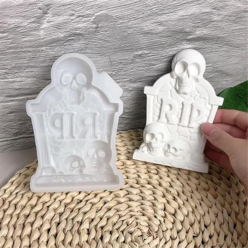 Pour Art Form for Halloween Grave Marker Displays, Quick Releases Build for Small Indoor Accent Work, Single Raised Pattern for Shelf Styling Use