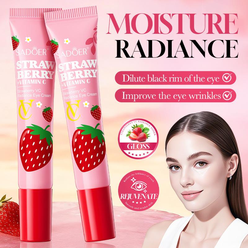 Sadoer 20G Strawberry Vc Eye Cream Anti Dark Circle Remover Moisturizing Eyes Contour Whitening Eyes Skin Care Products