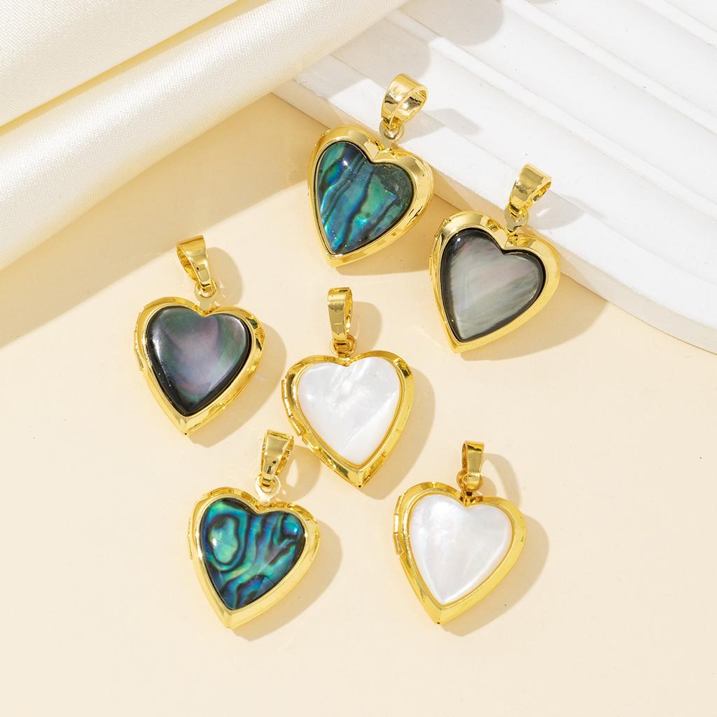 1Pc, Handmade Ocean Heart Pendant Charms - Romantic Natural Shell Jewelry for Women, Perfect Mother's Day & Wedding DIY Gifts 26×17mm