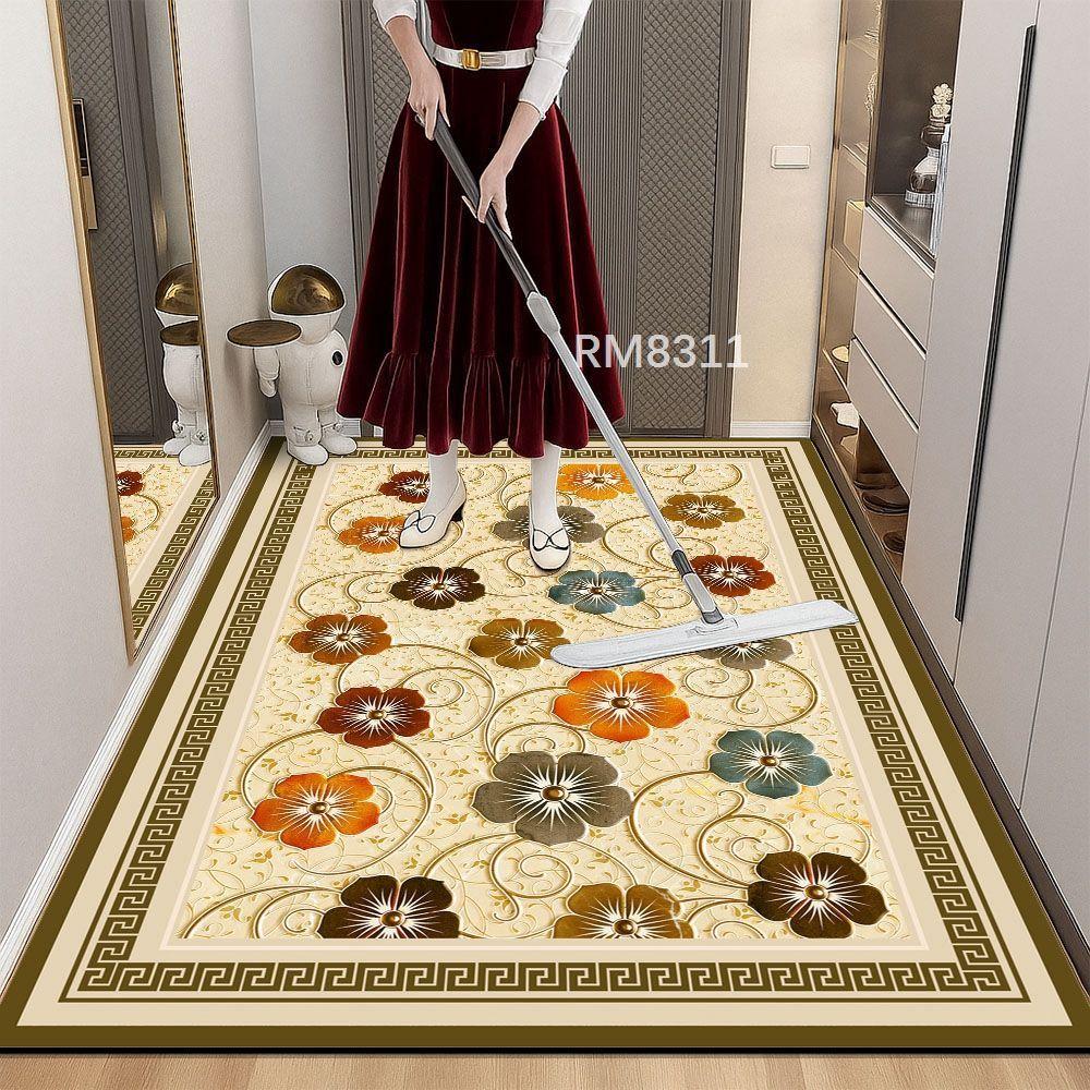Household Door Mat Waterproof and Anti Slip PU Leather Door Mat Kitchen Floor Mat Foot Mat