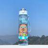 800ML Kids Water Bottle Creative Cartoon Plastic Cup with Straw&Hand Rope Large Capacity Water Bottle Outdoor Portable Water Cup