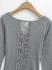 Spicy Girl V-Neck Lace Long Sleeve Slim Top - Women's Spring 2025