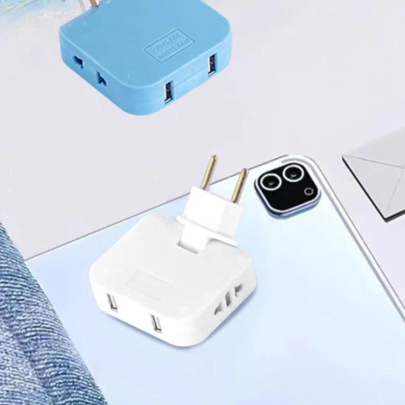 EU Plug 180° Rotatable Multi Outlet Adapter – Slim Travel Converter