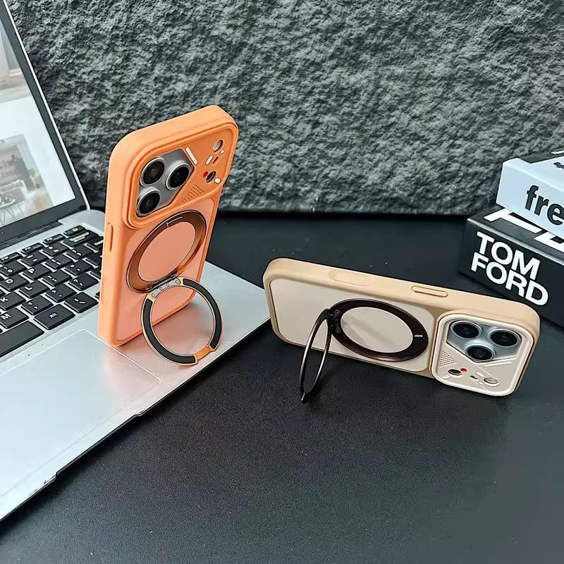 Yadun Contrasting Color 360 Rotating Magnetic Suction Bracket Is Suitable for Apple 17 Mobile Phone Case iPhone16promax Skin Grinding