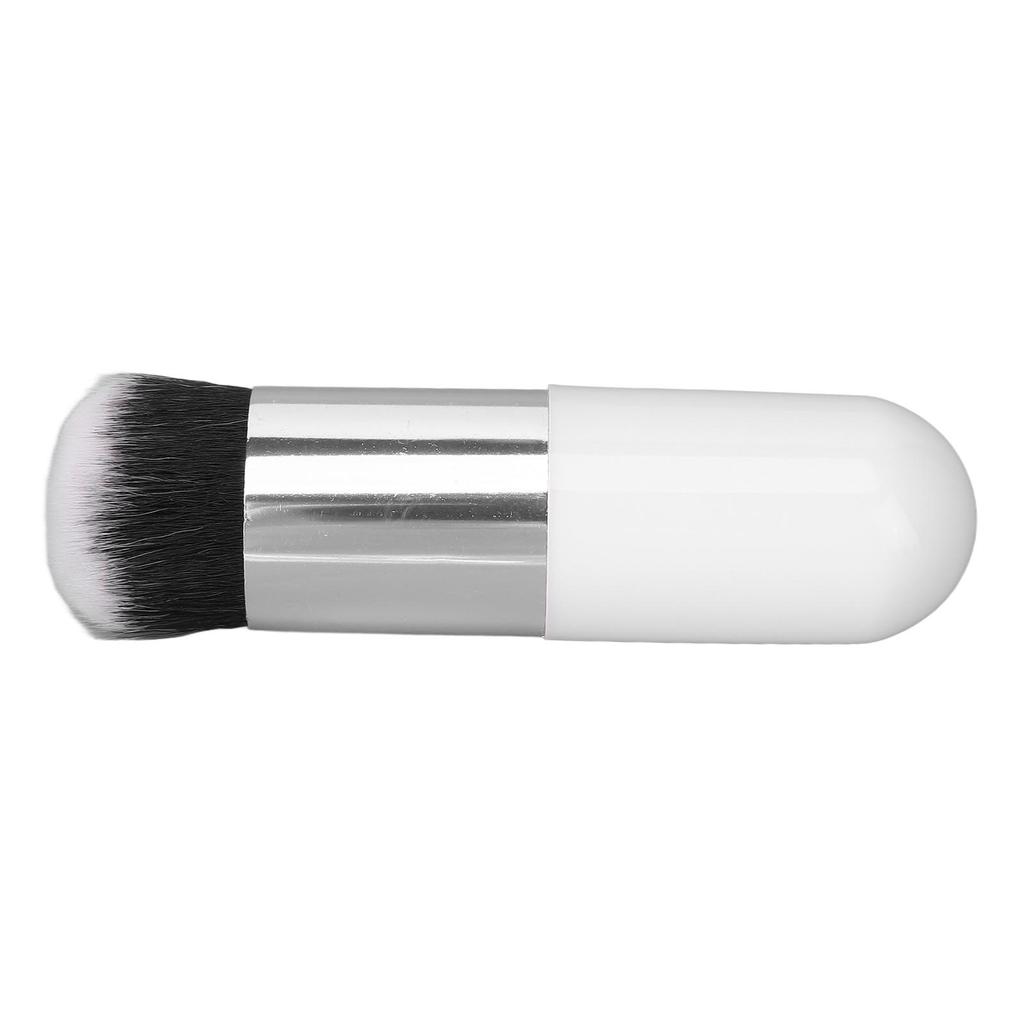 2pcs Foundation Brush Artificial Fiber Soft Comfortable Portable Makeup Brush for Women White Silver