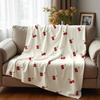 Juicy Cherry Anime Cartoon Flannel Blanket Soft Warm Throw for Bedroom Sofa Car Kids Holiday Gift