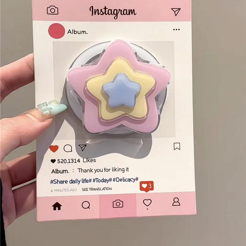 

Cute Korean Star Magnetic Holder For MagSafe Phone Stand For iPhone Wireless Charging Foldable Grip Tok & Bracket Design Cover