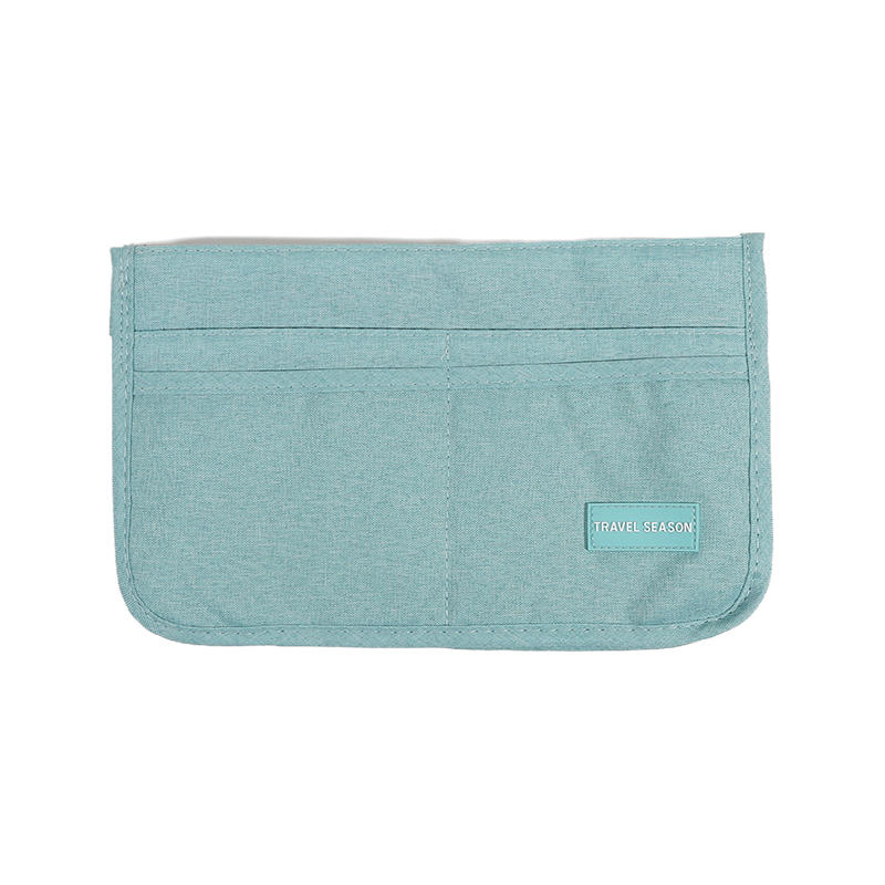 

Insert Double Organizer Bag Multifunctional Portable Folding Storage With Zippers Large Capacity WOMEN S Makeup S 8.6x2.7x6inch светло-синий