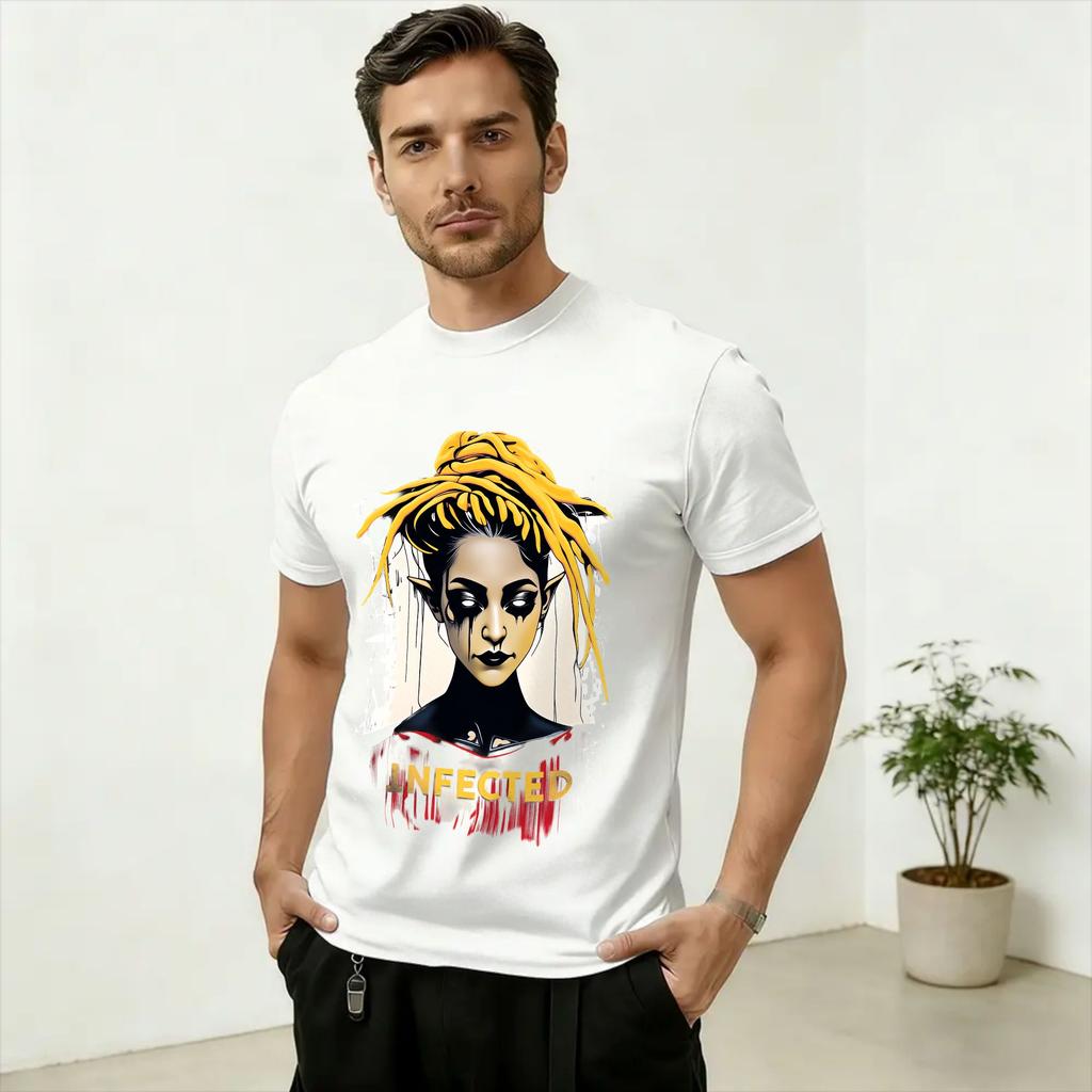 Maglietta Fashion Band Infected Rain per Unisex Girocollo Cotone Manica Corta Maglietta Top Stampati Graficamente