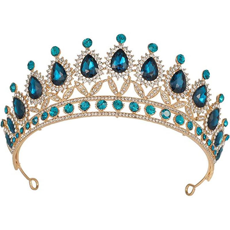 Brautkrone, Barock-Tropfen-Diamant-Prinzessinnenkrone, Performance-Geburtstags-Tiara, Hochzeitskleid-Zubehör