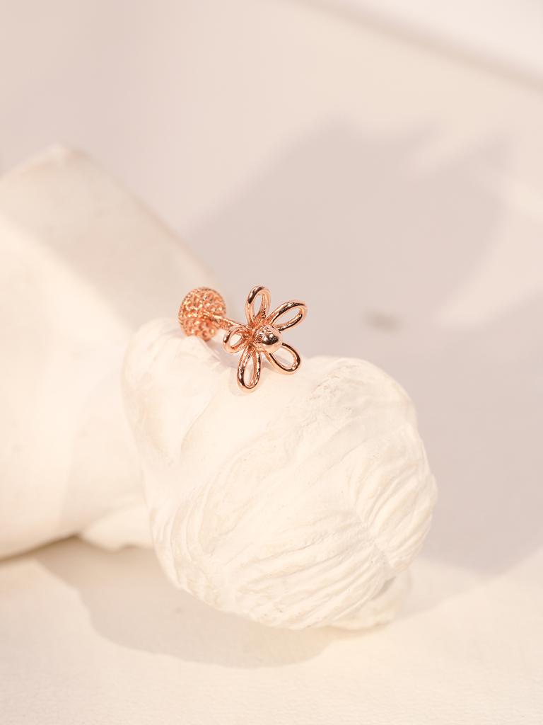 Minimalpiercing 14K Five-Petal Flower Labret Piercing