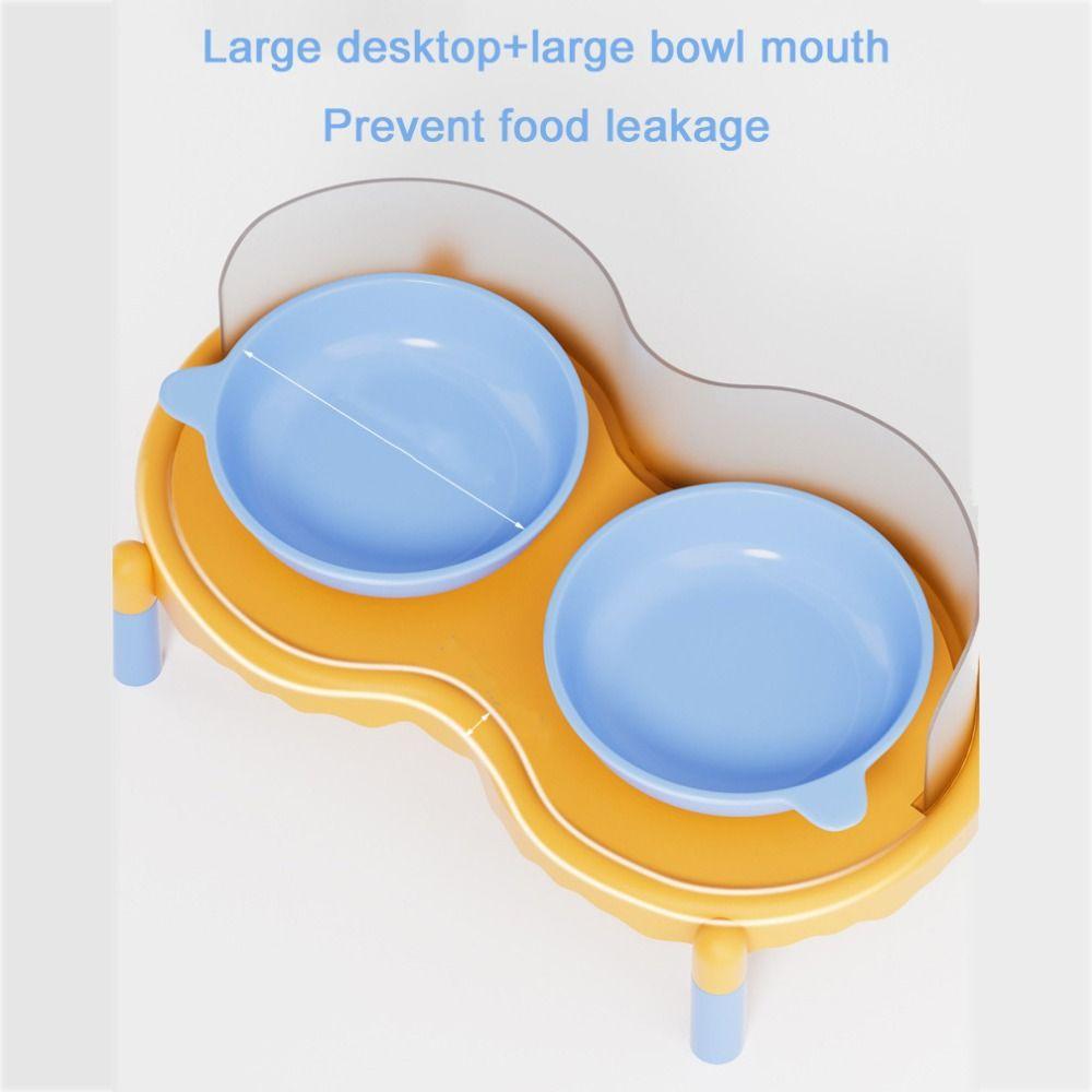 High Foot Cat Double Bowl Stable Pet Neck Protection Bowl Colorful Pet Feeder  for Drinking Feeding