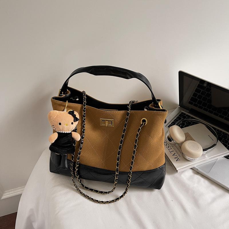 Bolsa de mão de alto valor para mulheres, outono, nova, moderna, com corrente de diamantes, bolsa de ombro, bolsa tote de grande capacidade para mulheres