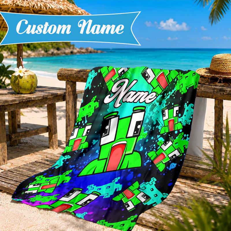 Custom Name Space Alien Un-speakable Beach Towel Microfiber Beach Towel, Lightweight and Quick-Dry, for Summer Travel, Swimming Pool Gift