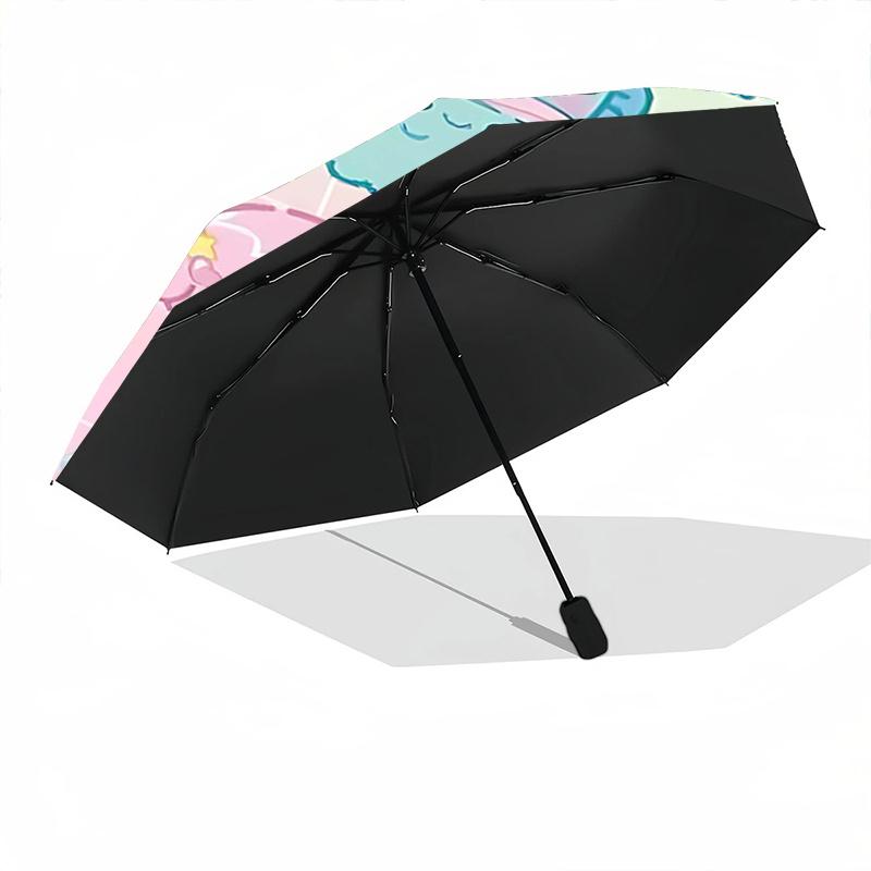 1pc Sanrio Characters Auto-Folding Umbrella - Portable 3-Fold Design with 8-Bone Iron Frame, Perfect for Fans, Travel, Daily Use, and Festive Gifts.Q0