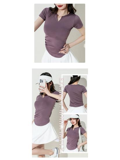 Women's Quick-Dry Slimming Yoga T-Shirt - Breathable Short Sleeve Running & Fitness Top