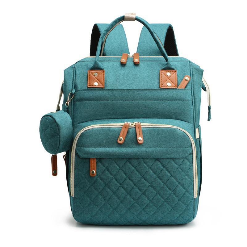 

Outdoor Large Capacity Waterproof Baby Bottle Bag with Portable Baby Bed and Embroidery Design