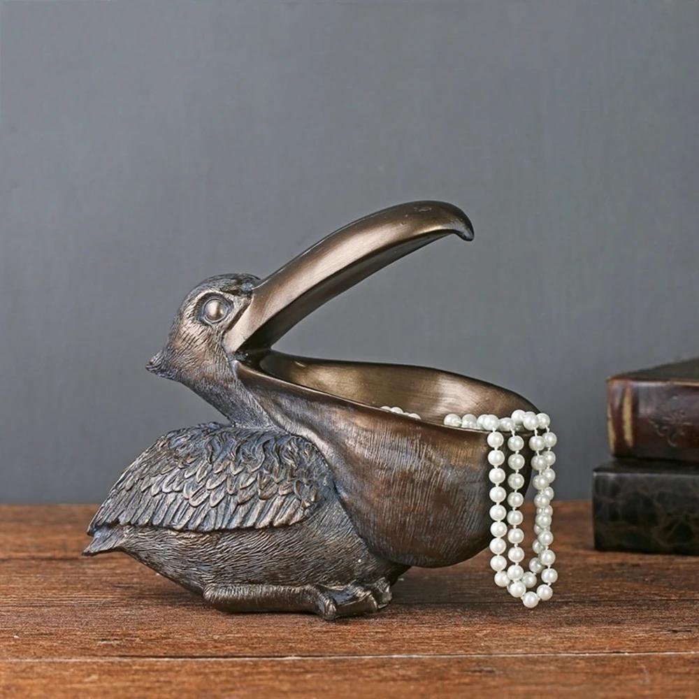 

Фигурка бегемота, настольный ящик для хранения, статуэтка, чаша для ключей, скульптура бегемота, большой рот, пеликан, настольный контейнер для ключей, конфеты, домашний декор Small