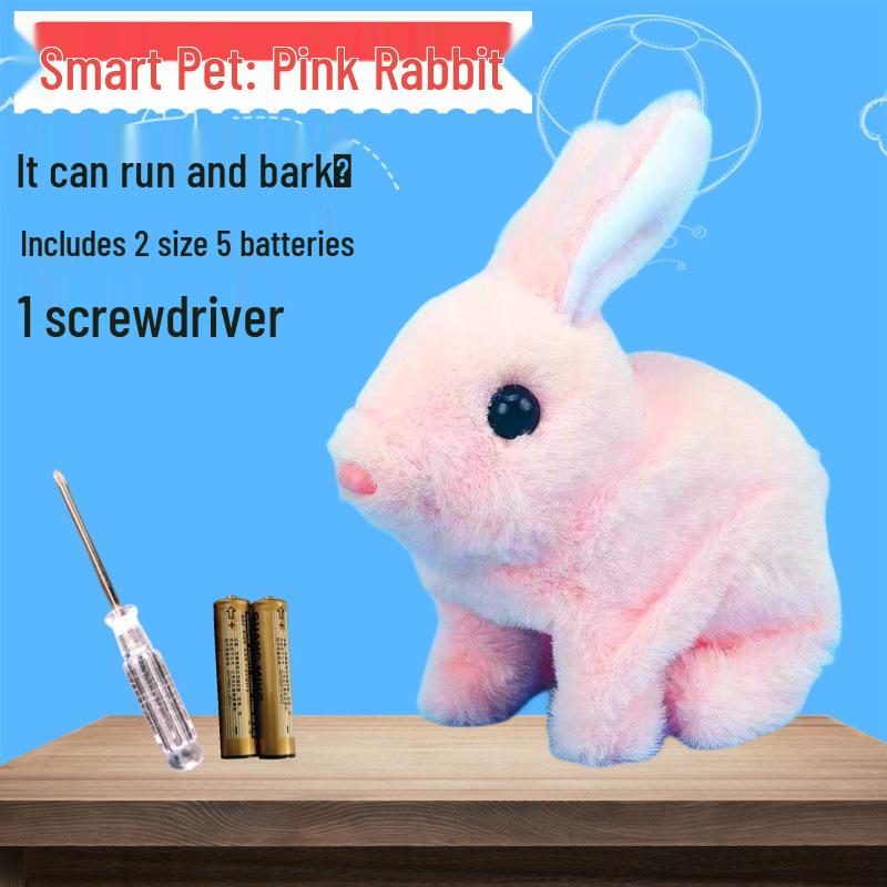 Interactive Walking and Barking Plush Puppy & Jumping Rabbit Toy for Kids