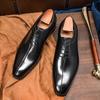 Men's Business Dress Wedding Shoes Trendy Shoes British Pointed Lace-up Men's Leather Shoes Cowhide Shoes
