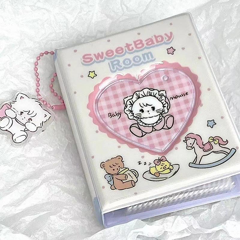 Double-Sided Storage 3 Inch Mini Binder Kpop Album Cute Mikko Name Card Book Photo Album With 20/18 Pockets Small Card Booklet