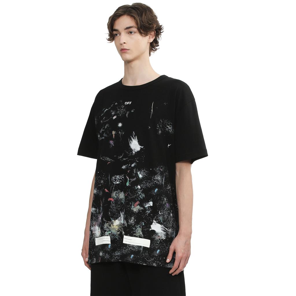 Off-White Oil Paint Splatter Arrow Print Street Fashion Light Luxury Versatile T-Shirt Unisex T-Shirt OFFTEGARC070Q