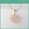 No Ip Pink Crystal Heart Pendant Necklace With Waterdrop Design For Girls And Friends
