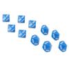 10 Stück 10-seitige Würfel mit weißen Zahlen Weise Lehrwürfel für Spiele Bildung Unterhaltung Blau