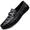 Italian Big-name Original Order Withdrawal High-end Crocodile Pattern Doudou Shoes Casual Leather Shoes Men