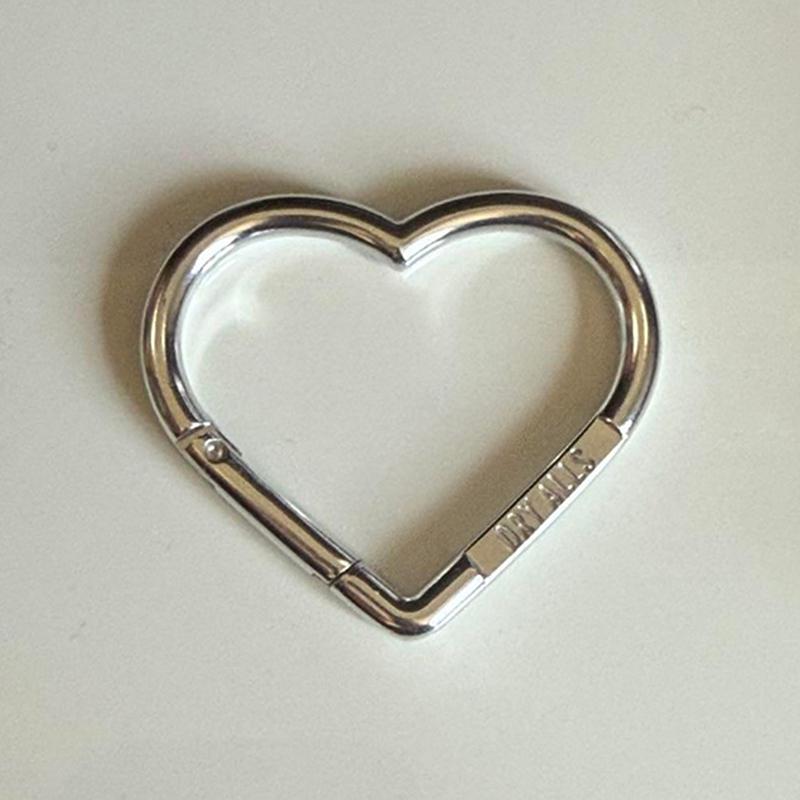 Kärlekshjärta Bokstav Karbinhake Nyckelring Bärbar DIY Öppen Metallspänne Kopplingskrokar Tillbehör