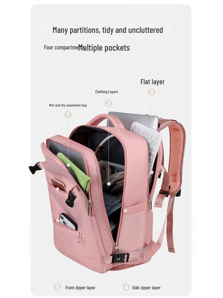 Popular Large-Capacity Travel Backpack for Men & Women – Versatile Business, Commuting, and Leisure Schoolbag with Multi-Compartments & Laptop Slot