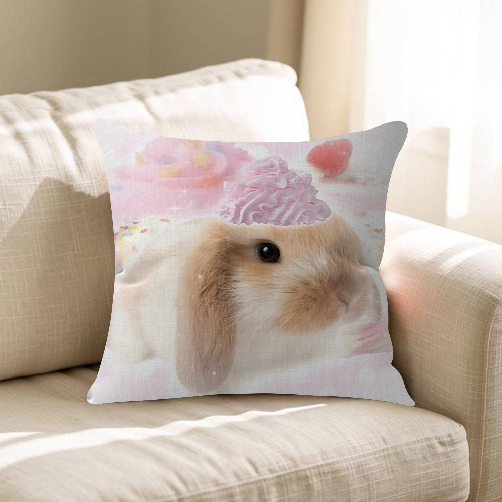 Cute Dreamy Pink Blue Puppy Animals Pillow Cushion Cover Pillowcase Living Room Sofa Home Decor Customized