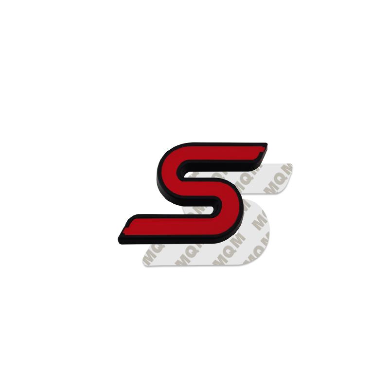 RGFU9 Car Accessories Metal S Grille Emblem Rear Trunk Body Badge Sticker For Ford ST LINE Focus Fiesta Ecosport Kuga Mondeo Everest