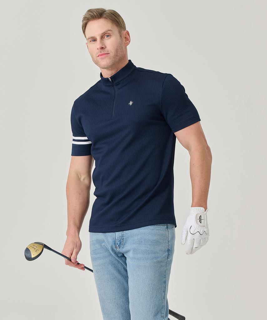 BILTMORE Men'S Summer Double-Sleeve Half-Zip T-Shirt