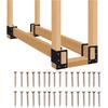 4 Pack Firewood Log Storage Rack Bracket,Indoor Outdoor Adjustable Heavy Duty Powder Coated Steel Holder,Fireplace Wood Storage, Log Holder