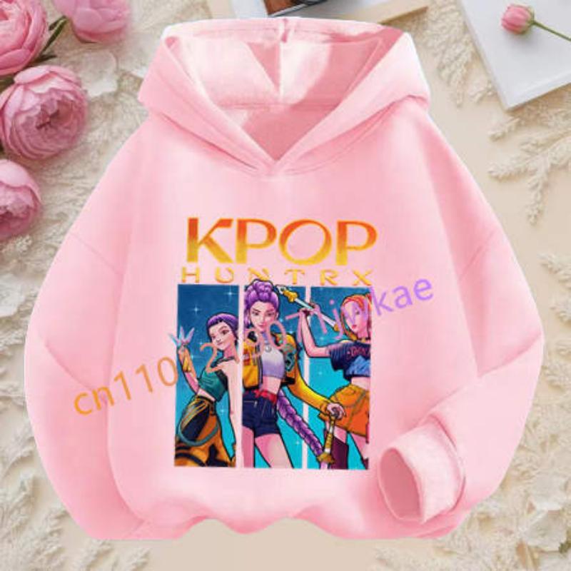 Movie New Kids K-Pop Demon Hunters Hooded Tops Toddler Girl Clothes KPop Demon Hunters Hoodie Girls Fashion Casual Sweatshirt