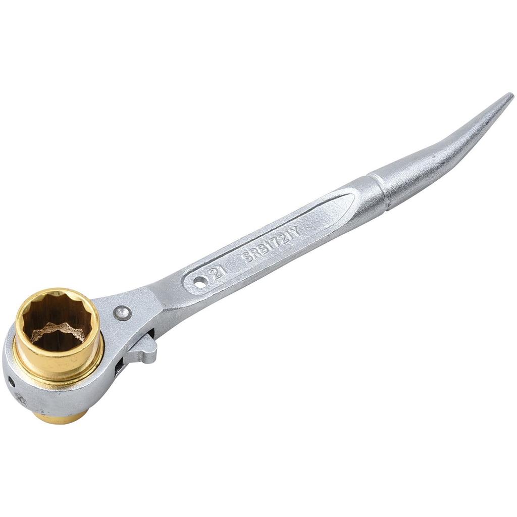 SUPERTOOL Ratchet Wrench with Curved Chisel Limited SRB1721Y Double-Ended (YAMAZEN Edition)