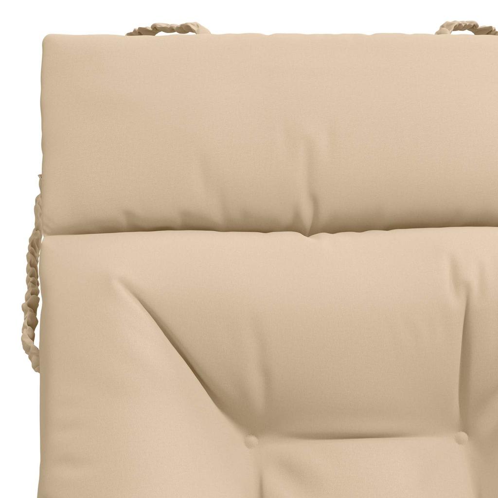 Sun Lounger Cushion VIANEN 100percent Polyester Cream 200 x 50 x 8 cm