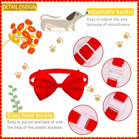 Pet Bow-knot Collar Adjustable Vivid Color Wear Resistant Super Soft Friendly To Skin Dress