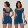 Fashion Tight Cloud Sense Short Sleeve Yoga Suit Dance Training Workout Clothes Running Sports Yoga Jumpsuit Women