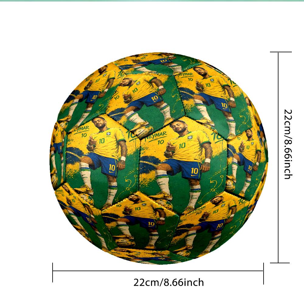 Neymar's Iconic Pose Soccer Ball Size 5 Soccer Ball, Machine-stitched, Soft and Comfortable, Suitable for Training and Matches Fan Gift