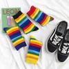 Women's Rainbow Striped Tube Socks: Korean Style, HyunA Inspired, Trendy & Colorful