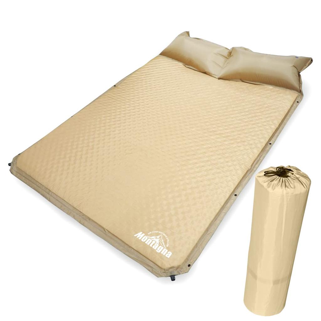 Montagna Camping Double Outdoor Thickness Camping Air Pillow Automatic Sleeping in the Disaster Wide For 2 Width 130cm x 185cm Mat, Mat, 3.5cm, Mat,