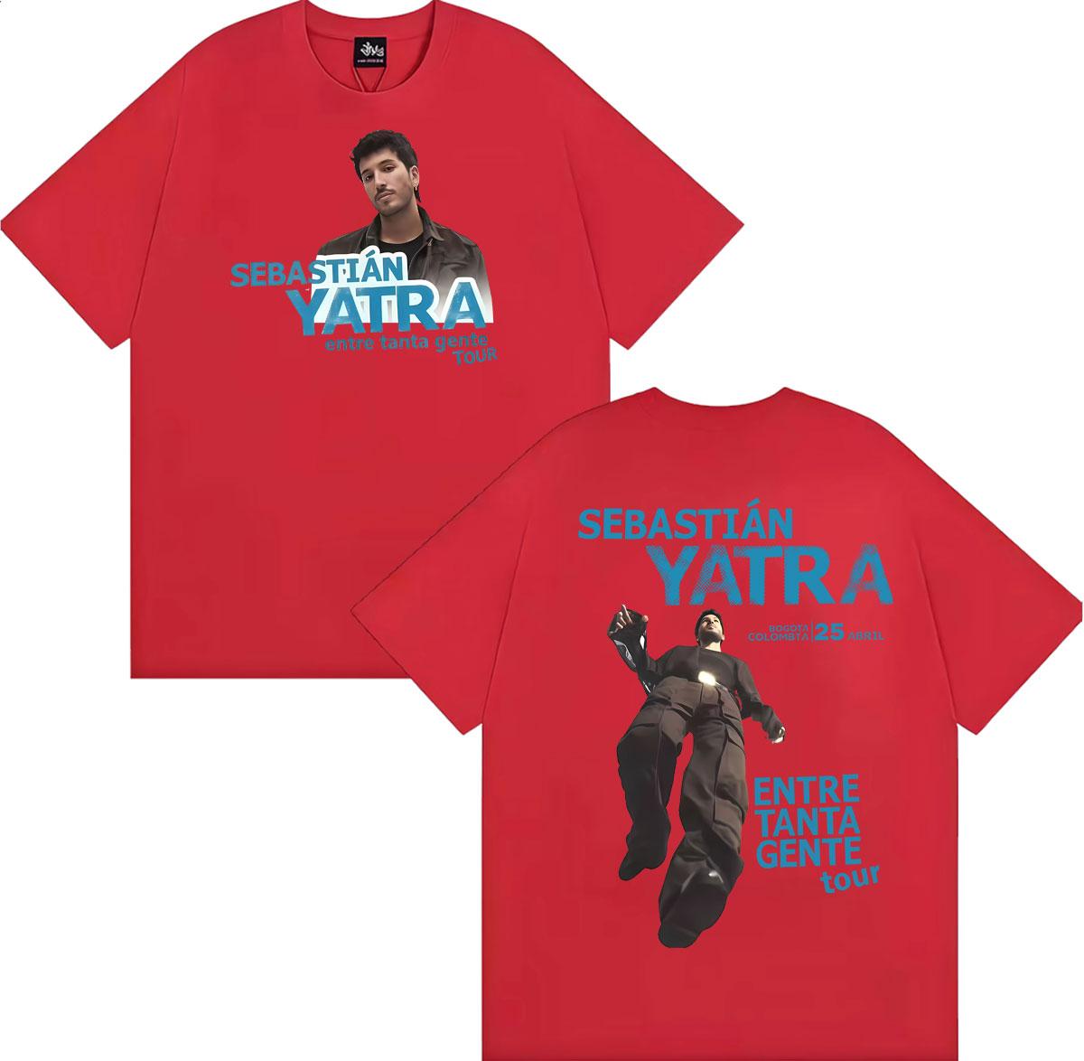 Sebastian Yatra Entre Tanta Gente Tour 2026 T Shirt Men Women Hip Hop Punk Style T-shirts Vintage Cotton Cozy T-shirt Streetwear S