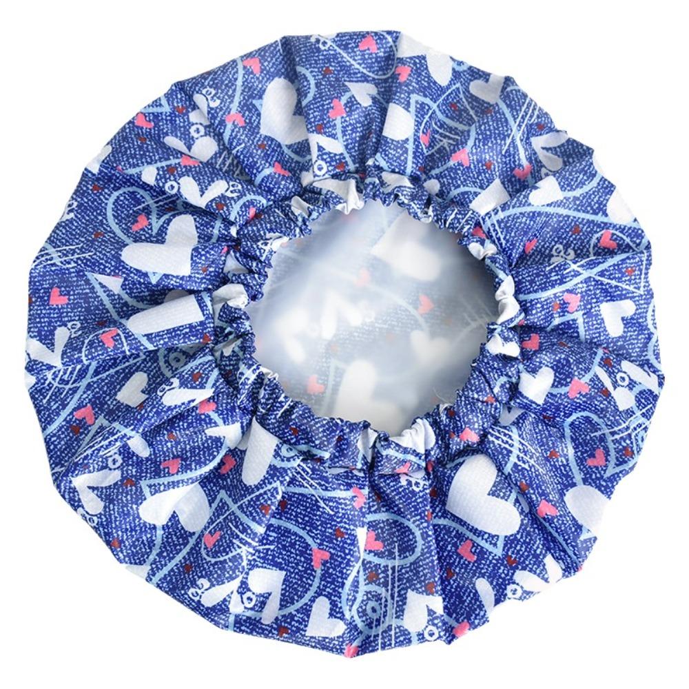 Convenient Waterproof Double Layer Bath Cap Thick Anti-Fouling Hair Care Caps Reusable Elastic Band Shampoo Cap Women