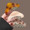 Triangular Hair Claw Clip With Strong Hold Shimmering Amber Color For Women Girl Casual Wear Wedding Party Hairstyles