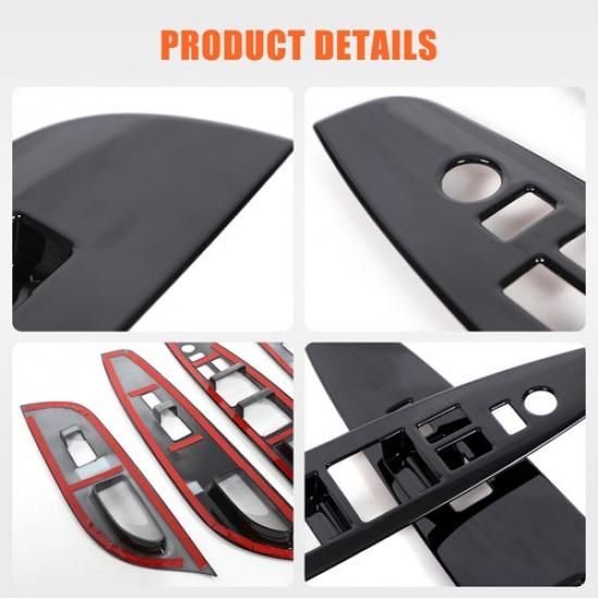 Car Window Lift Frame Trim Cover For Infiniti G25 G37 2010-2013 ABS Glossy Black