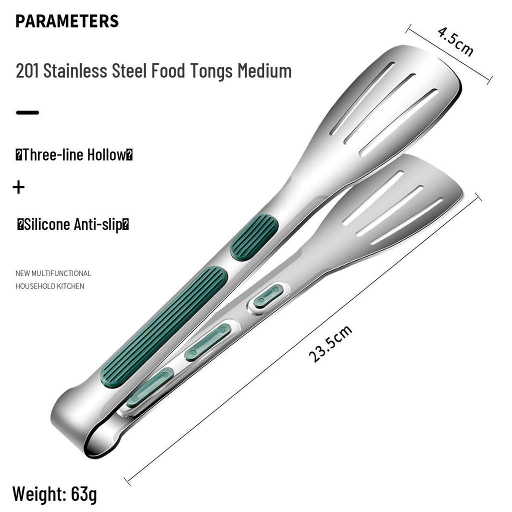 304 Stainless Steel Korean BBQ Tongs - Bread & Steak Buffet Tongs for Outdoor Cooking